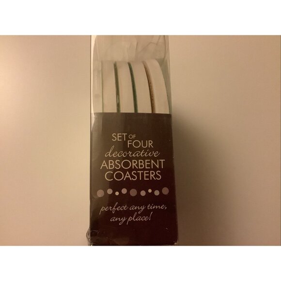 Thirstystone Coasters Set Of 4 Tennis Rackets All You Need Is Love New Old Stock - Picture 6 of 10